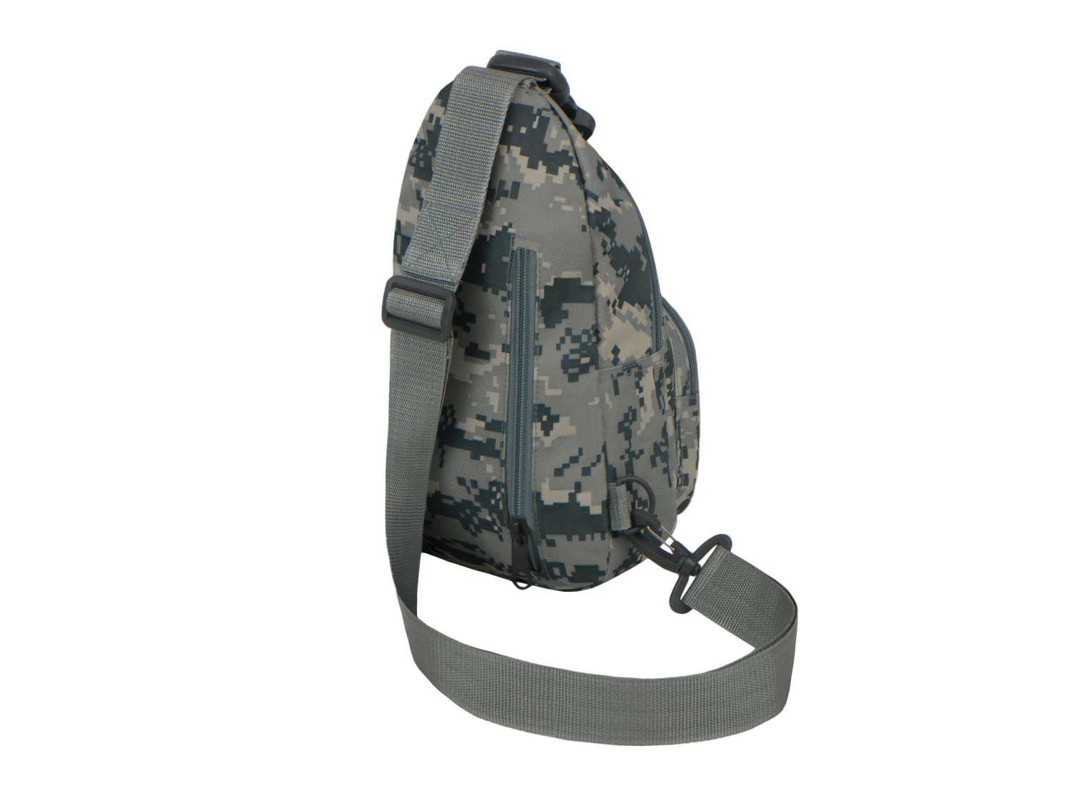 Camouflage sling bag on a white background
