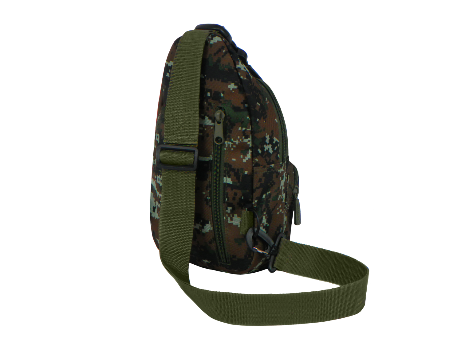 Camouflage sling bag on a white background
