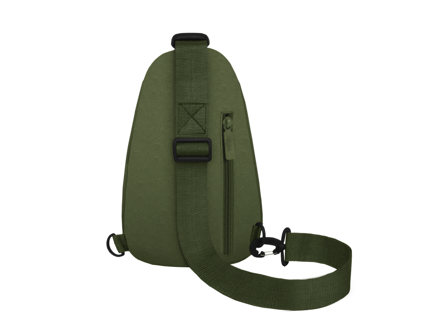 Green sling bag on a white background