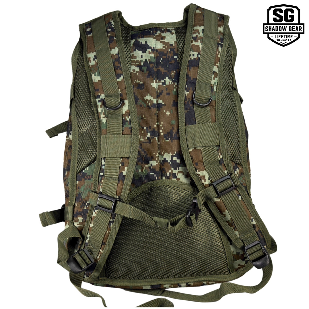 SG704 Transit 34L Commuter Laptop Backpack in Green ACU - back view