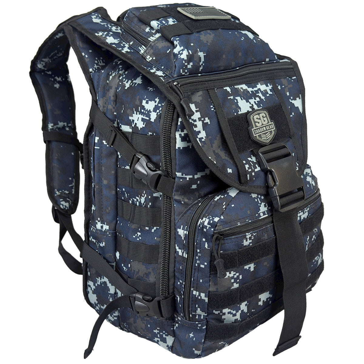 SG704 Transit 34L Commuter Laptop Backpack in Navy ACU - angle view