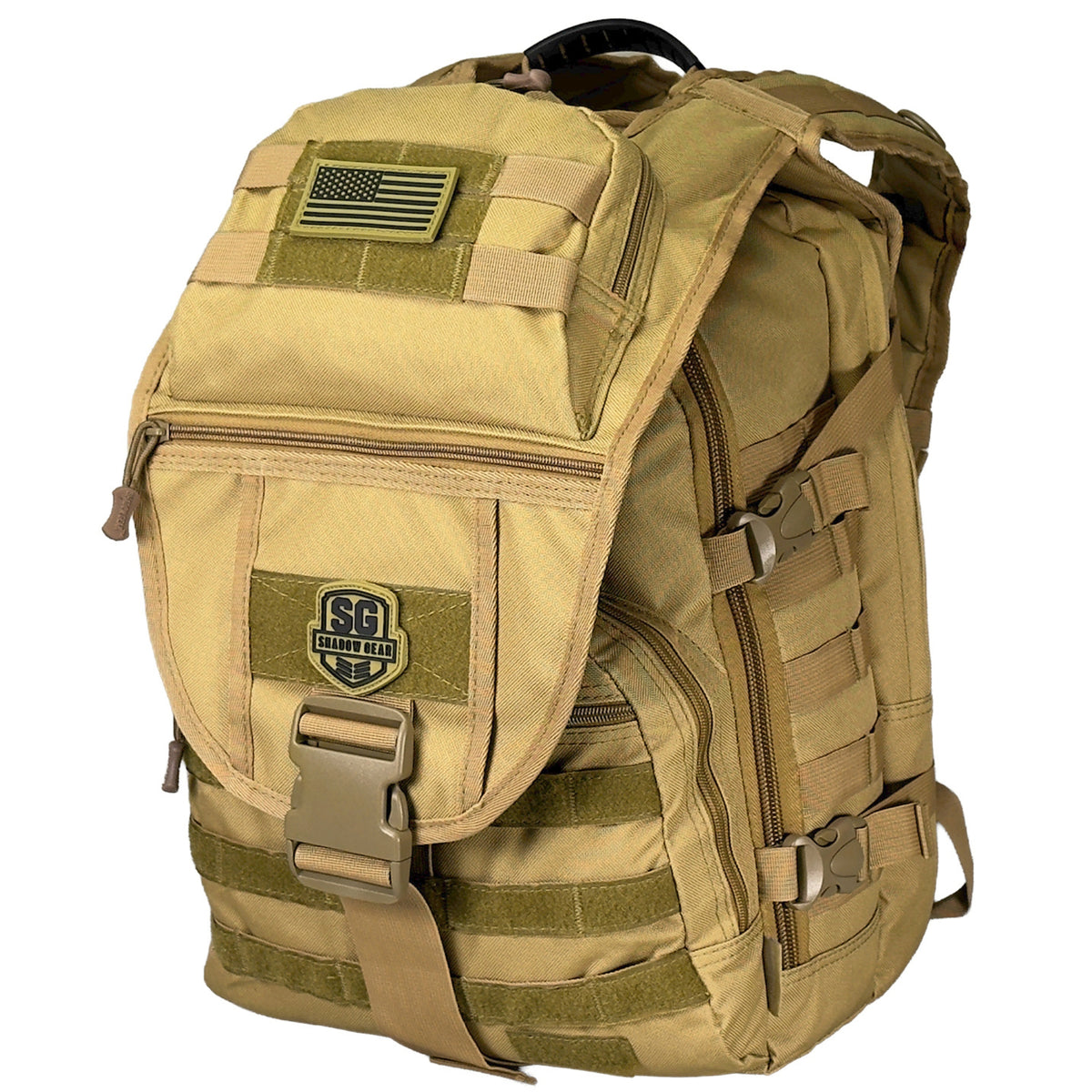 SG704 Transit 34L Commuter Laptop Backpack in Tan - angle view