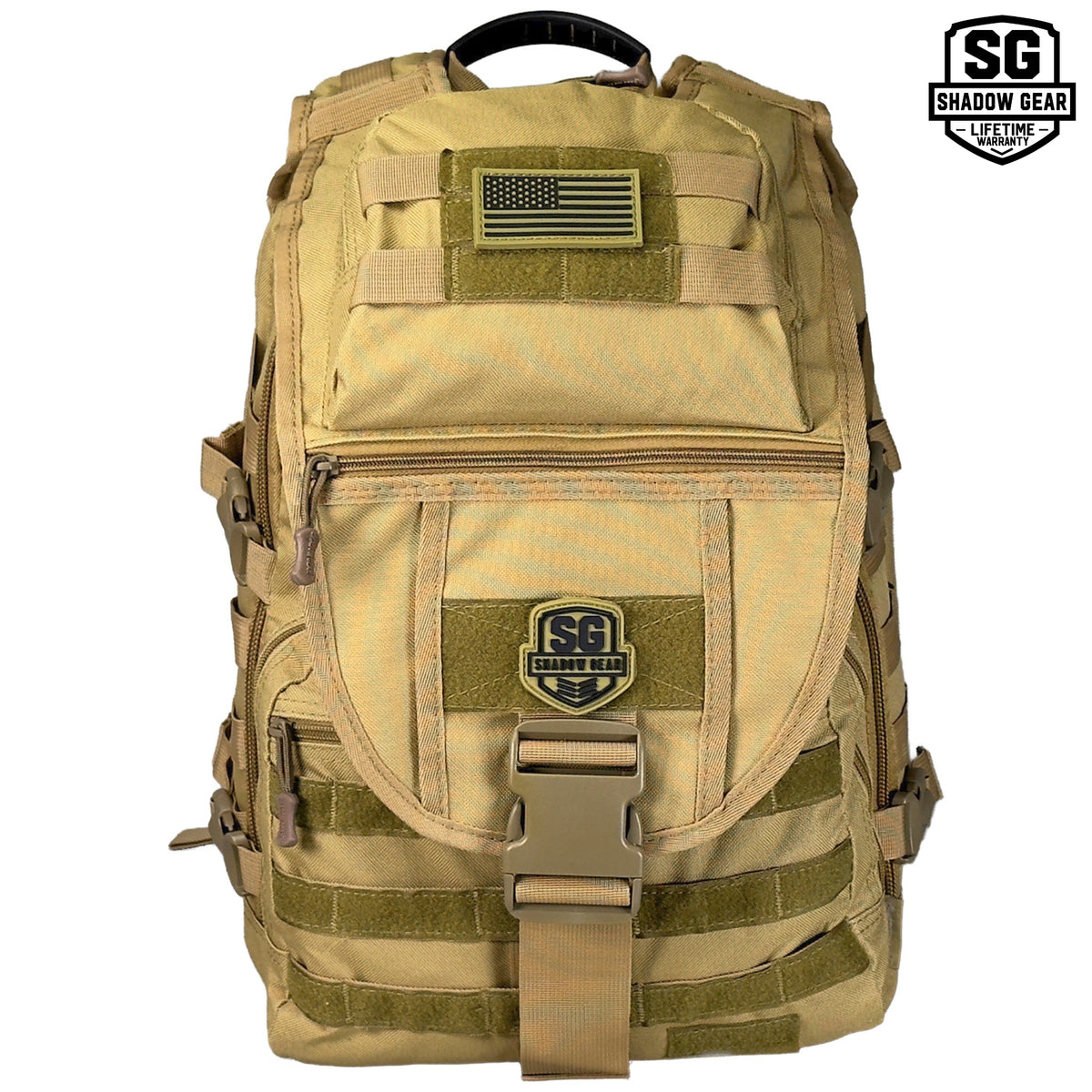 SG704 Transit 34L Commuter Laptop Backpack in Tan - front view