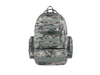 Camouflage backpack on a white background