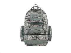 Camouflage backpack on a white background