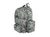 Camouflage backpack on a white background