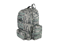 Camouflage backpack on a white background