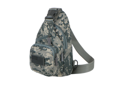 Camouflage sling bag on a white background