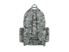 Camouflage backpack on a white background