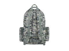 Camouflage backpack on a white background