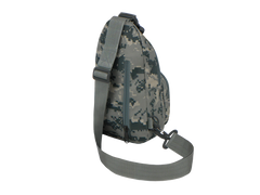 Camouflage sling bag on a white background