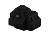 Black tactical bag with multiple compartments on a white background