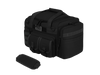 Black tactical bag with a smaller black pouch on a white background