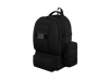 Black backpack on a white background