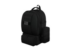 Black backpack on a white background