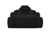 Black duffel bag on a white background