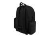 Black backpack on a white background