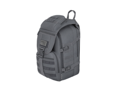 Gray tactical backpack on a white background