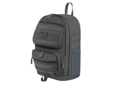 Gray tactical backpack on a white background