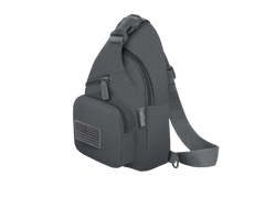 Gray sling bag on a white background