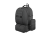 Black tactical backpack on a white background