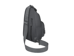 Black sling bag on a white background