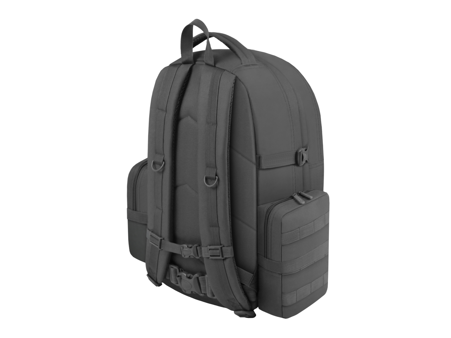 Gray backpack on a white background