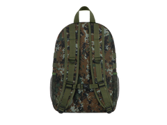 Camouflage backpack on a white background