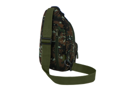 Camouflage sling bag on a white background