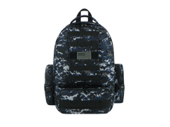 Camouflage backpack on a white background