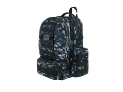 Camouflage backpack on a white background