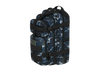 Tactical backpack with digital camouflage pattern on a white background