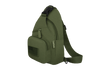 Green sling bag on a white background