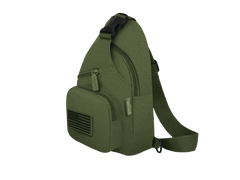 Green sling bag on a white background