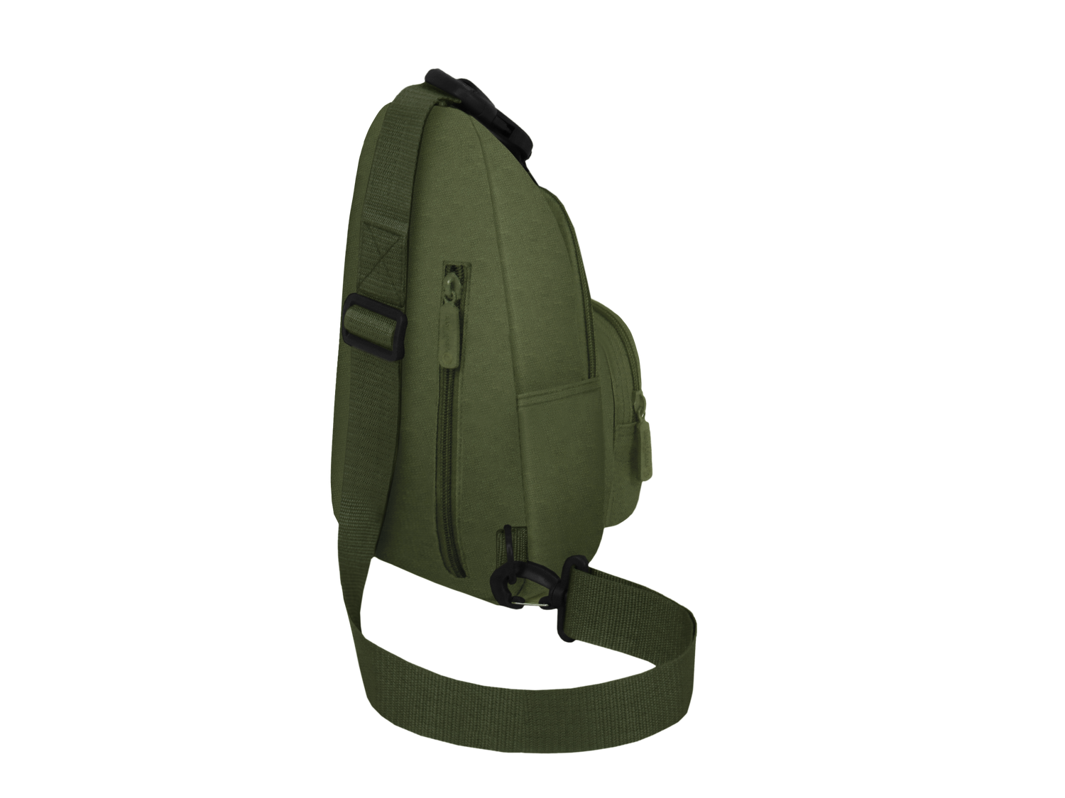Green sling bag on a white background