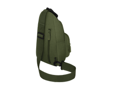 Green sling bag on a white background