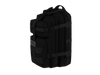 Black tactical backpack on a white background