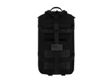 Black tactical backpack on a white background