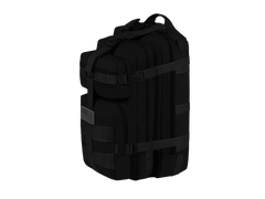 Black backpack on a white background