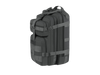Black tactical backpack on a white background