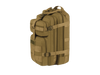 Tan tactical backpack on a white background