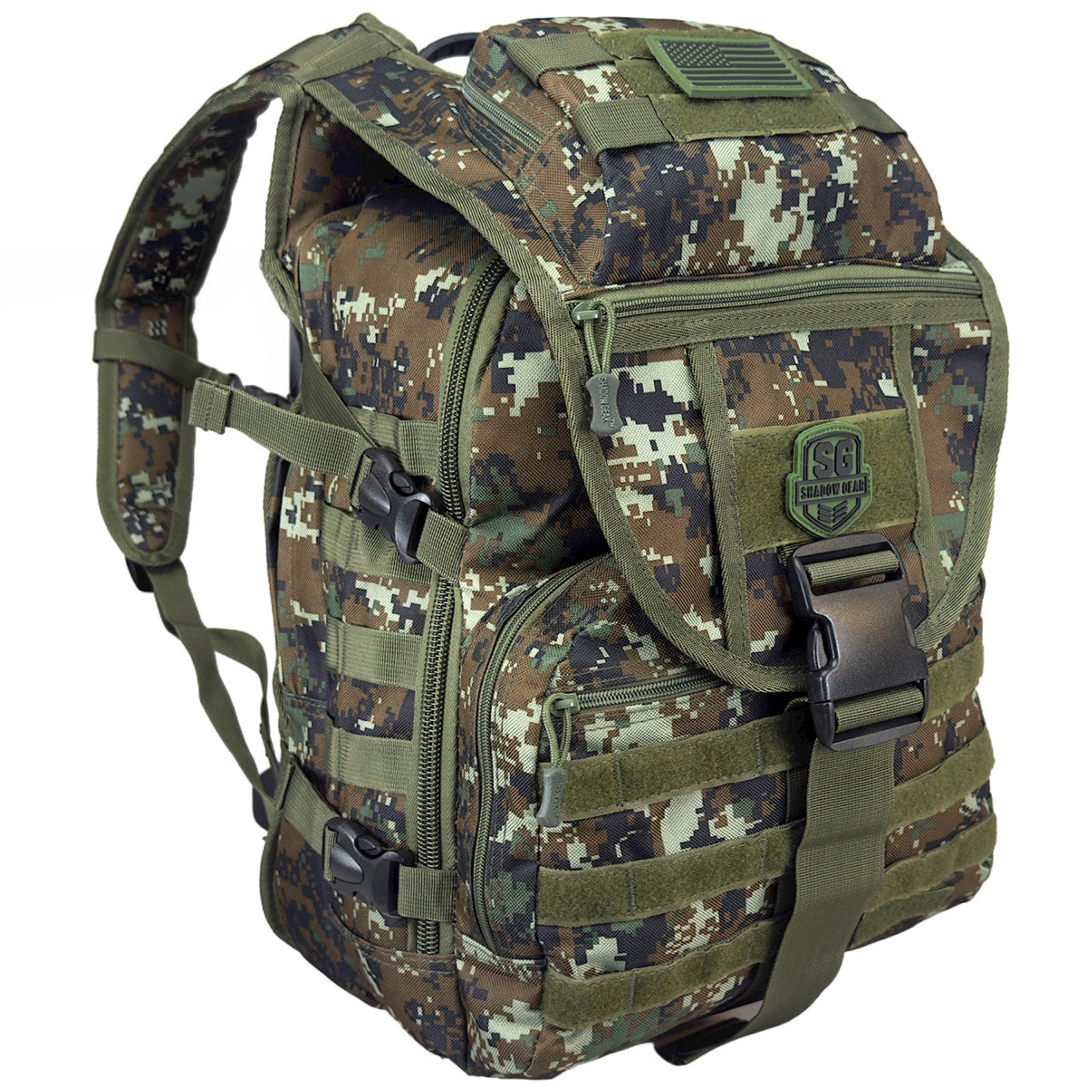 SG704 Transit 34L Commuter Laptop Backpack in Green ACU - angle view