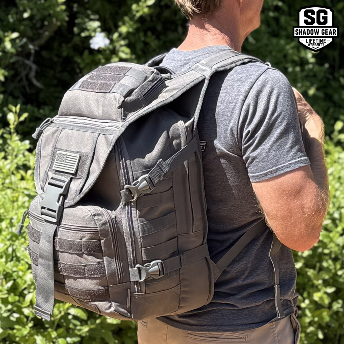 SG704 Transit 34L Commuter Laptop Backpack - lifestyle shot, worn on back