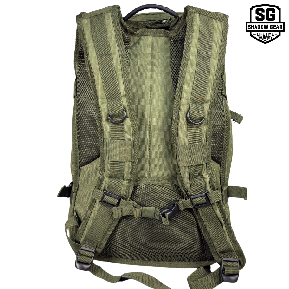 SG704 Transit 34L Commuter Laptop Backpack in Olive - back view