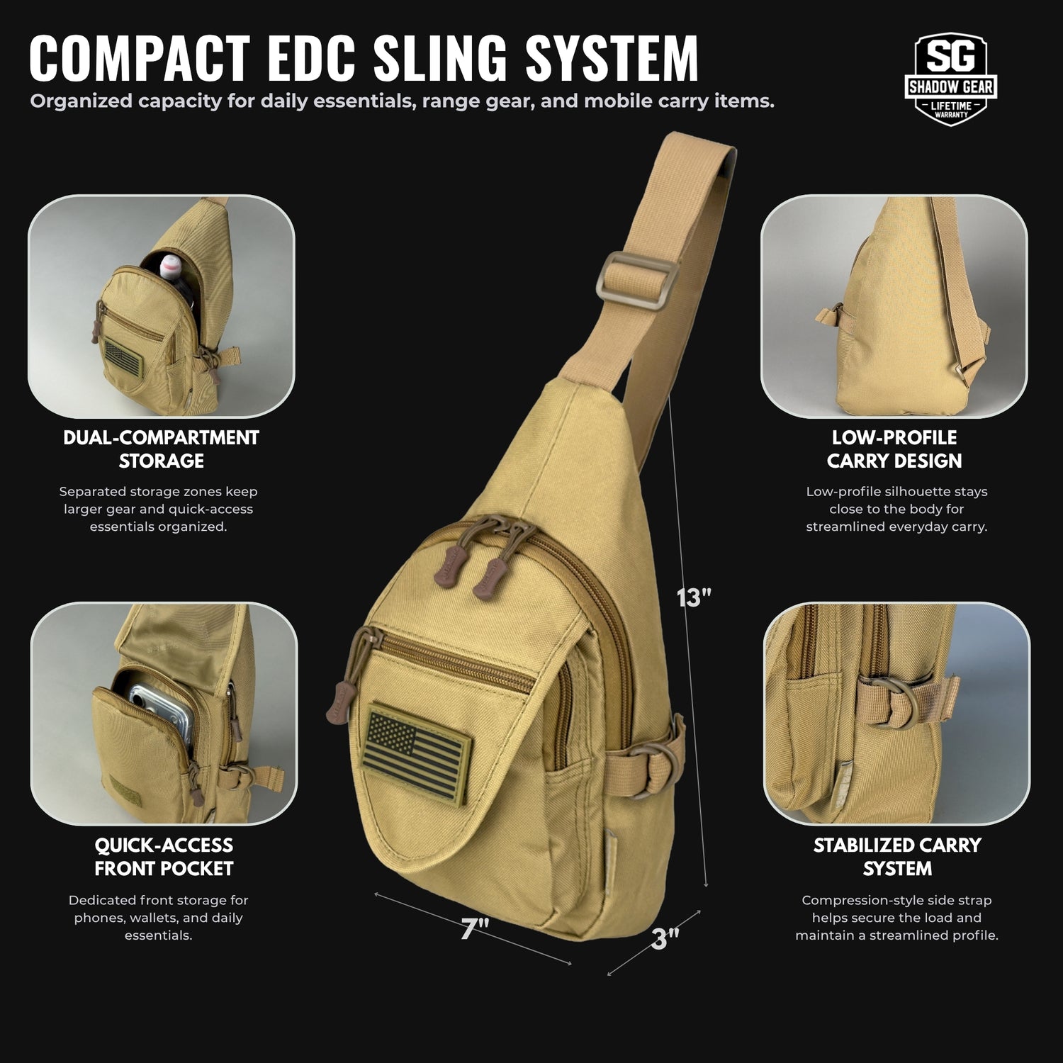 Shadow Gear SG713 Utility Chest Pack - Tactical Sling Bag
