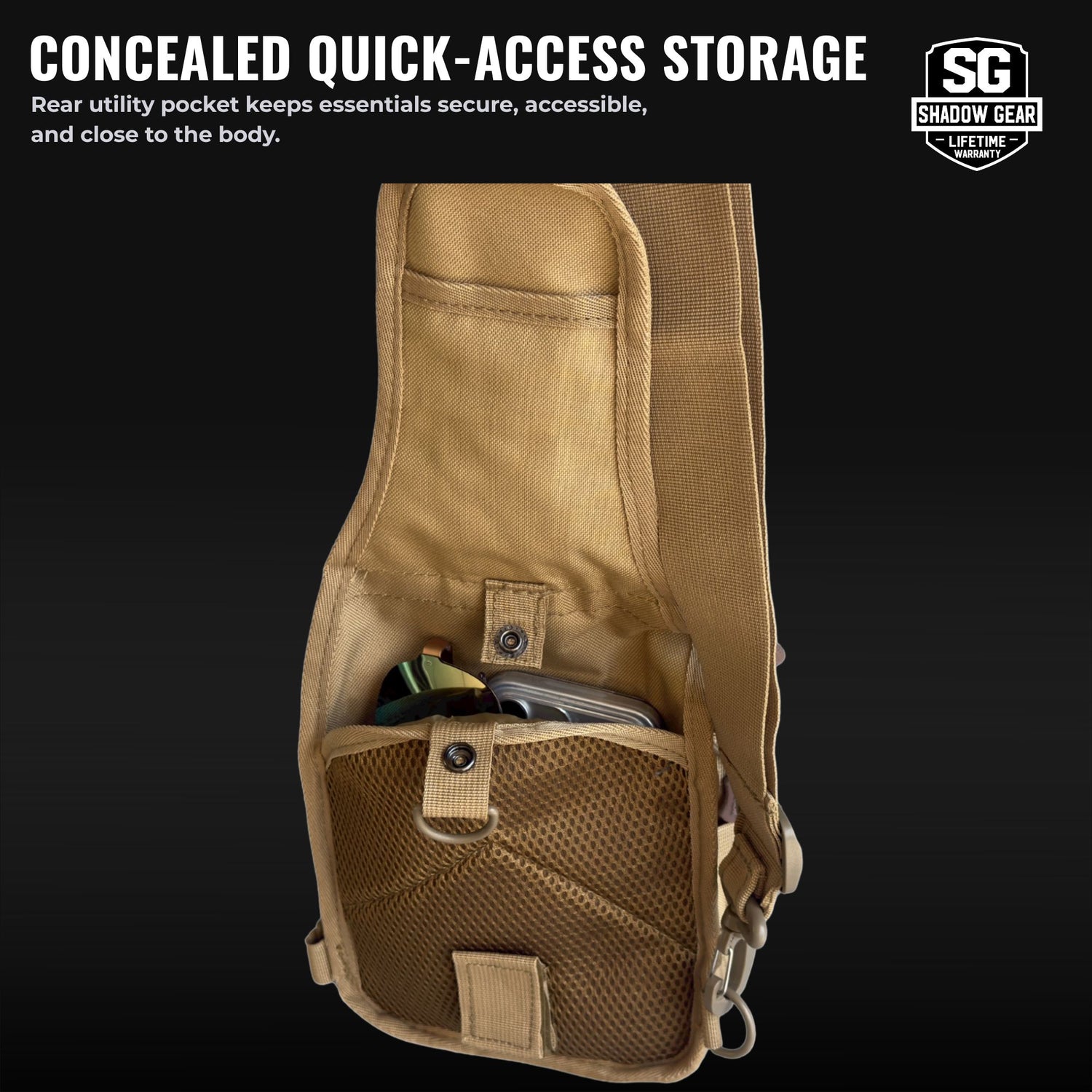 Shadow Gear SG717 Tactical Utility Sling - EDC Chest Shoulder Bag