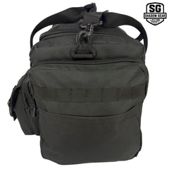 Shadow Gear Traverse 18 42L tactical duffel bag in Black, right side view with zippered side pocket