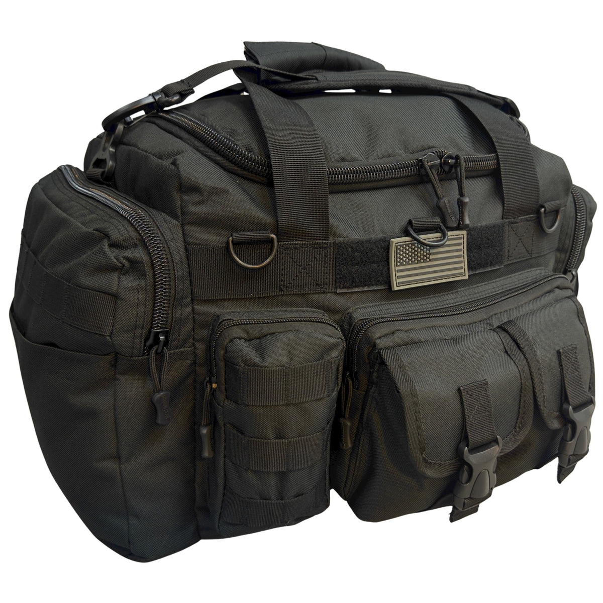 Shadow Gear Traverse 18 42L Tactical MOLLE Duffel Bag in Black, angle view