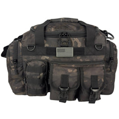 Shadow Gear Traverse 18 42L Tactical MOLLE Duffel Bag in Black ACU camo, front view