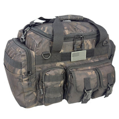 Shadow Gear Traverse 18 42L Tactical MOLLE Duffel Bag in Black ACU camo, angle view